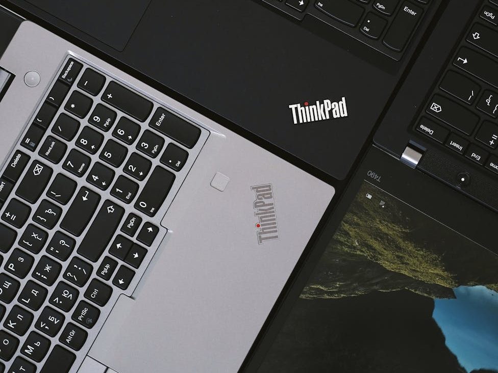 black and silver laptop computer